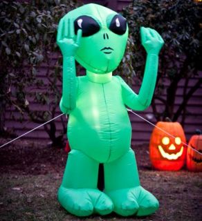 Inflatable Airblown Green Alien Outdoor Yard Halloween Prop Decoration