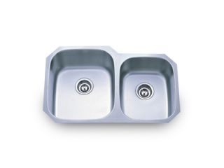  Sinks PL 801L 32 16ga Stainless Undermount Double Bowl Kitchen Sink