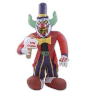 Inflatable Free Candy Clown 8 ft Halloween Lawn Decoration New