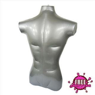  Body Silver PVC Plastic Inflatable Mannequin Dummy Torso Model