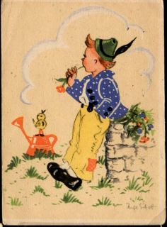 Inge Schott Comic Children 2 Vintage Postcards Germany Unused