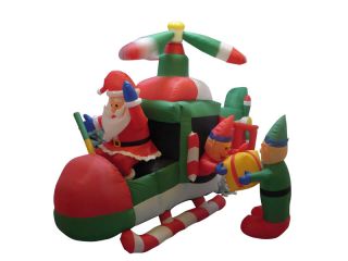 Airblown Inflatable Animated Santa in Helicopter Lighted Christmas