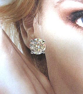 Amazing GIA Certified 10 24ct 10 Carat Diamond Stud Earrings Studs 5