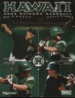  Hawaii Rainbow Baseball Media Guide Costi Inouye Lopez Wilder On Cover