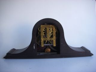 Ingraham antique Winding Wood Mantle Chime Shelf Clock
