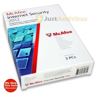 McAfee Internet Security 2012 3 User   New Retail Box   Authentic
