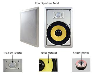 New Acoustic Audio HD 800 1400W 2 Pair in Wall Speakers