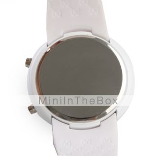 USD $ 8.59   Fashionable LED Watch, Blue LED, White Band,
