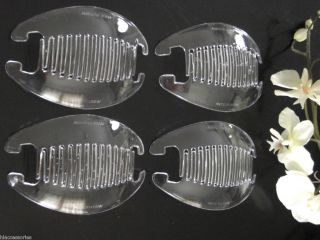 Jumbo Interlocking Jaw Combs Banana for Thick Hair Clip Claw Clear