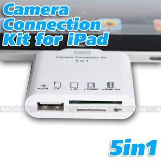 New White 5in1 USB Camera Connection Kit Card Reader SD TF Adapter for