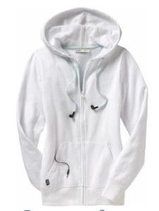  Navy Techno Hoodie Headphones Womens White L Plug in Your iPod