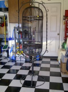 Beautiful Vintage Wrought Iron Bird Cage Victorian Style