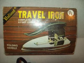 Vintage Travel Iron in Box Great Condition Valiant 8 ft Cord Clothes
