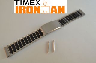 Timex Ironman Genuine Watch Band Metal Silver Tone Mens 18mm with 2