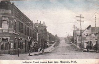 1916 Iron Mountain Michigan Ludington East MI Postcard