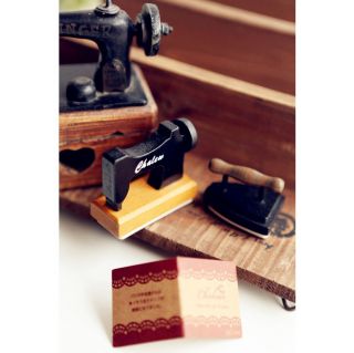 Mounted Rubber Stamps  Sewing Machine & Flat Iron Merci Happy Birthday