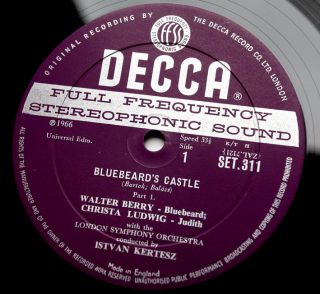 Kertesz Bartok Bluebeards Castle Orig UK Decca WBG LP