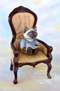 Iris, Original One of a kind Dollhouse sized Ragdoll Cat by Max Bailey