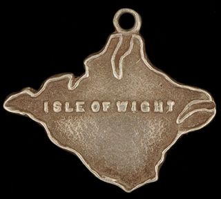 Vintage Sterling Silver Charm Isle of Wight Map TLM