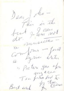 Irving Caesar Autograph Lyrics Signed