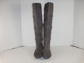 Isola Adora 7 5 M Carbon Brown Leather Knee High Dress Zip Boots