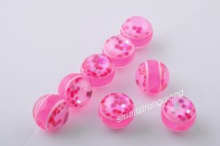 50 Pcs Pink Resin Candy Spacer Loose Beads Charms Jewelry Findings