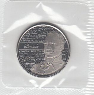 WoW 2012 Canada Sir Isaac Brock NonColored 25 Cent in Cello Ready to