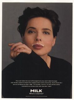 1995 Isabella Rossellini Milk Mustache Photo Print Ad