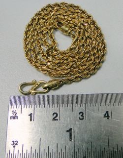 Estate Italian 18 K Solid VTJ EHS Gold Rope Chain Necklace Jewelry