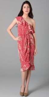 Gryphon Silk Chain Link Ruffle Dress