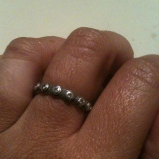Stunning Emily Armenta Oxcidized Diamond Band Ring