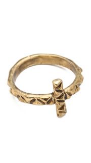 House of Harlow 1960 Faceted Cross Ring