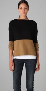 Vince Colorblock Boat Neck Sweater