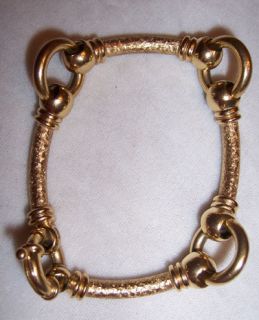 18K Gold Bracelet Italy Large Links Big Unusual Solid Italian Jewelry