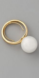 Kenneth Jay Lane Shell Pearl Stackable Ring