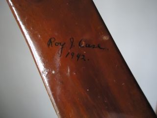 Roy J Case Made Long Bow RARE Recurve Archery Racine Wi Vintage 1942