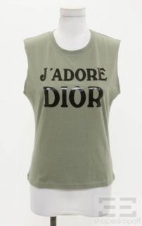 Christian Dior Boutique Olive Green JAdore Dior Sleeveless Top Size