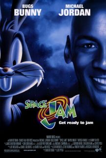 Space Jam Movie Poster 27x40 D 1996 Michael Jordan Bill Murray Wayne