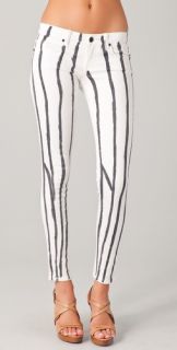 Blank Denim Paint Stripe Ankle Skinny Pants
