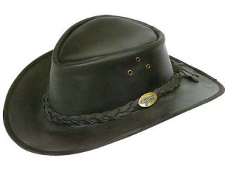 Jacaru Pioneer Leather Hat Black Australian Made Size XL