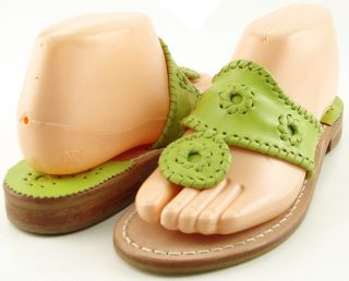 Jack Rogers Palm Beach Lime Green Navajo Womens Designer Shoes Thongs