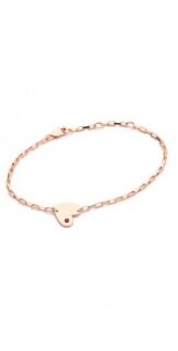 Jennifer Zeuner Jewelry Mini 1/2" Heart Bracelet with Ruby