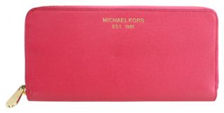 Michael Kors Continental Electric Pink Zip Around Wallet New