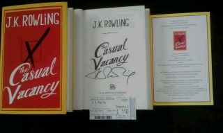 JK Rowling autographed book The Casual Vacancy 1st Edition signed in