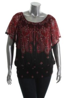 Inc New Status Red 2pc Scoop Neck Dolman Sleeves Lined Blouse Plus 3X