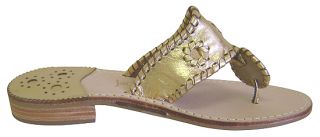 Jack Rogers Navajo Gold Hamptons Sandals Shoes 6 New
