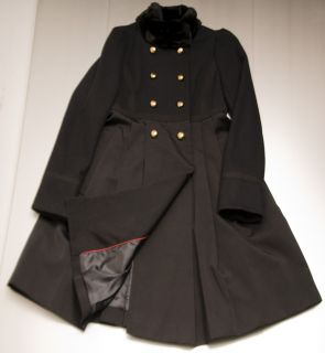 Marc Jacobs Fur Collar Dble Breasted Buttoned Military Skirted Coat