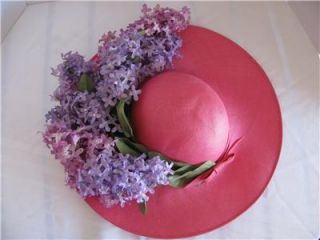 Jack McConnell Straw Hat with Pink and Purple Flowers