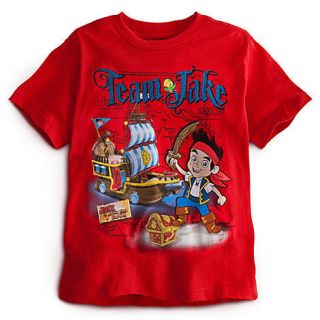 Disney Store Jake and The Never Land Pirates Team Jake Red T Tee Shirt