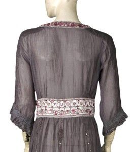NEW $120 Jade Jagger For Indiska White Chocolate Embroidered Dress